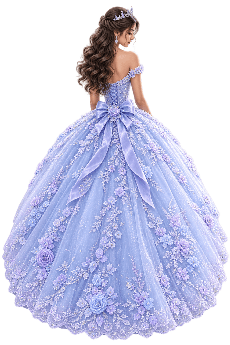 Ilustración de Alison Sofía con su vestido de gala
